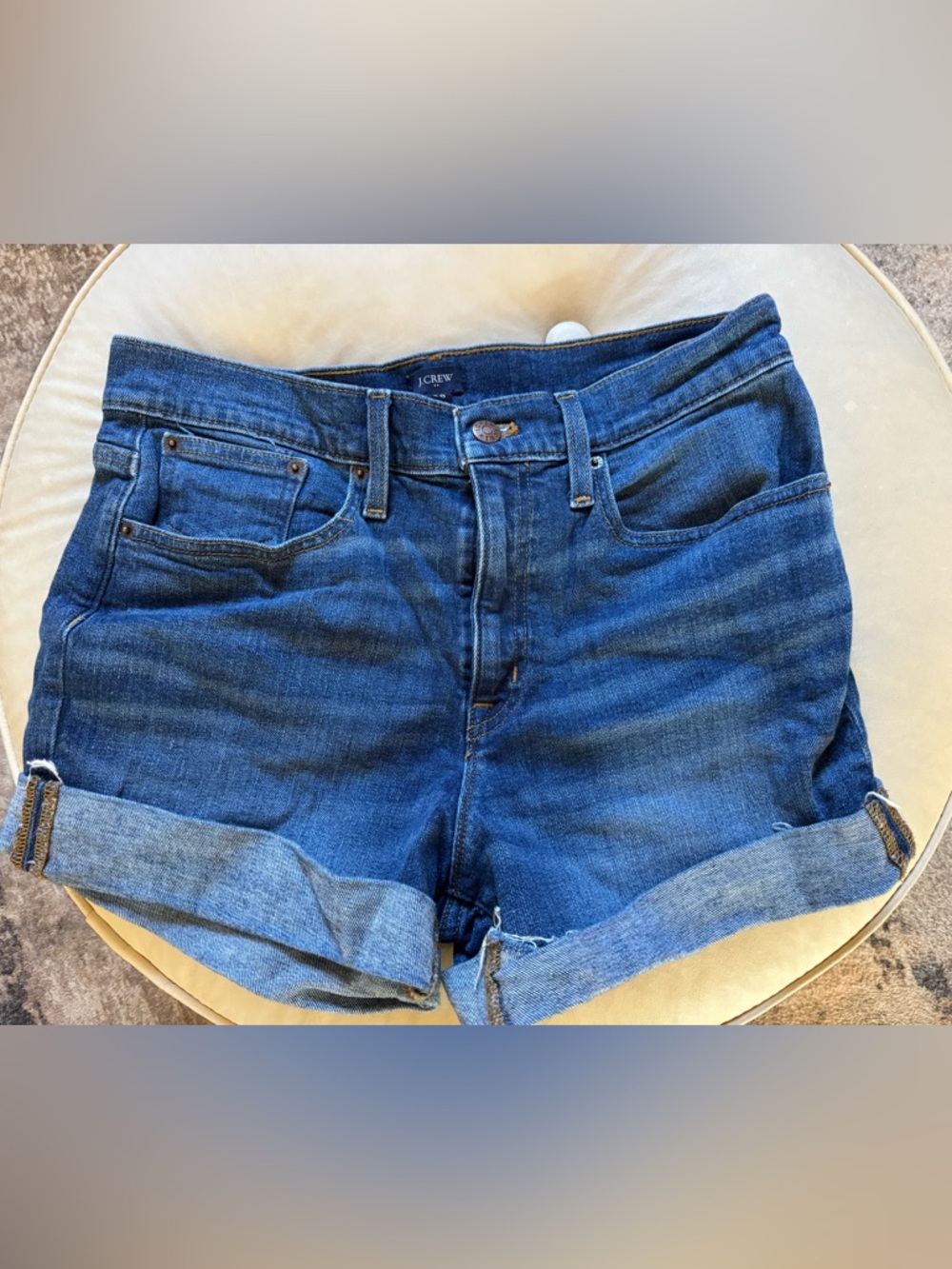 J. Crew Dark Blue Denim Roll-Cuff Women's Shorts